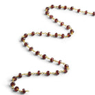 4.5mm Mozambique Garnet Faceted Rondelle Gold Chain 37 beads - The Bead Traders