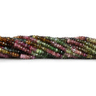 4.5mm Multi Color Tourmaline Faceted Rondelles 7 inch 75 beads - The Bead Traders
