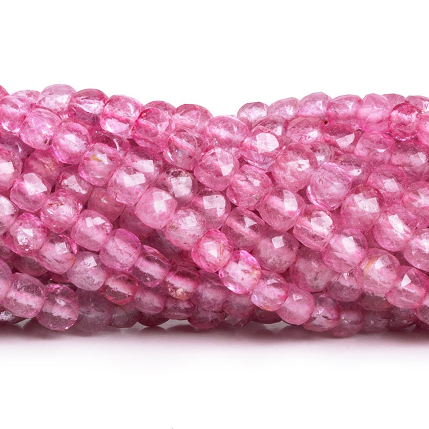 4.5mm Mystic Pink Topaz Microfaceted Cubes 12 inch 65 beads - The Bead Traders