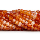 4.5mm Shaded Carnelian Micro Faceted Cube Beads 12 inch 74 pieces - The Bead Traders