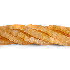 4.5mm Yellow Aventurine Plain Cubes 14 inch 75 beads - The Bead Traders