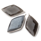 45x24mm Silver Bezeled Platinum Gray Moonstone Kite Pendant 1 Bead - The Bead Traders