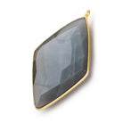 45x24mm Vermeil Bezeled Platinum Gray Moonstone Kite Pendant 1 Bead - The Bead Traders