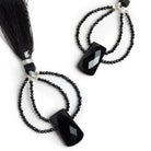 45x35mm Black Onyx Double - Drilled Fancy Focal Beads 1 Piece - The Bead Traders