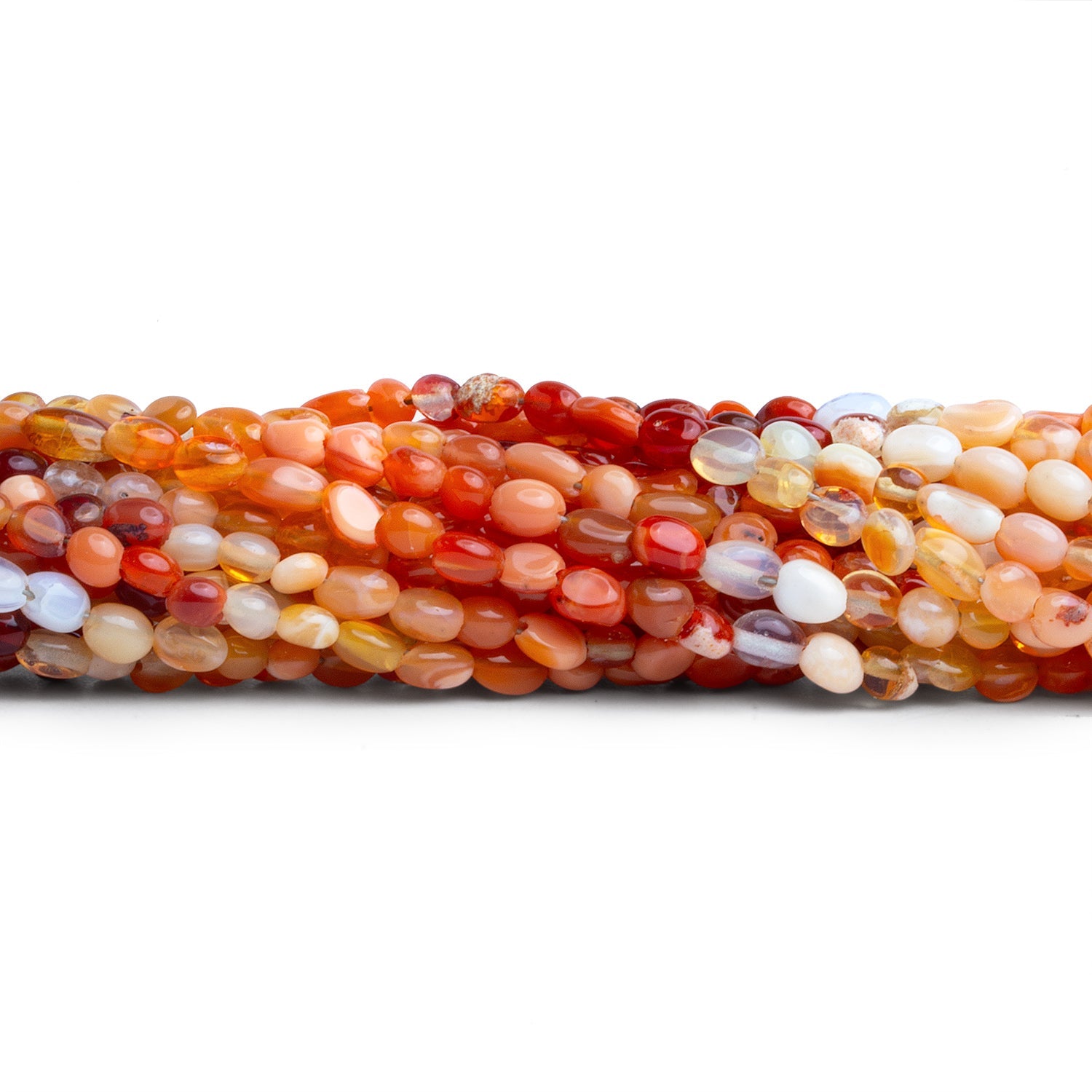 4.5x3mm Fire Opal Plain Nuggets 18 inch 110 beads - The Bead Traders
