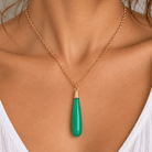 45x9mm Vermeil Capped Chalcedony Teardrop Pendant 1 Bead - The Bead Traders