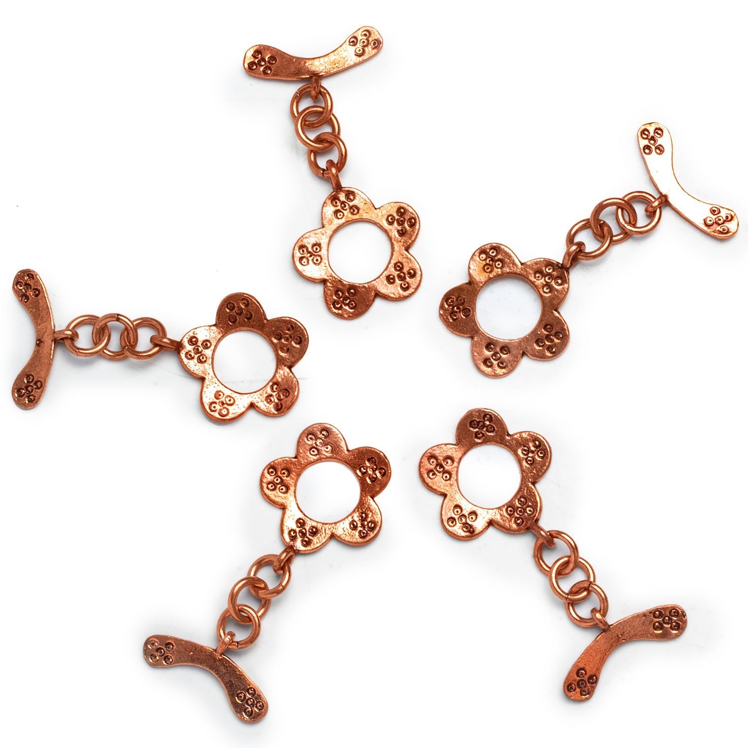 46x22mm Copper Flower Toggle 1 Bead - The Bead Traders