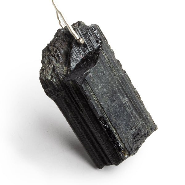 47x25mm Black Tourmaline Natural Crystal Pendant 1 Bead