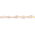 10x8mm Matte Morganite Nugget Gold Chain 21 beads - The Bead Traders