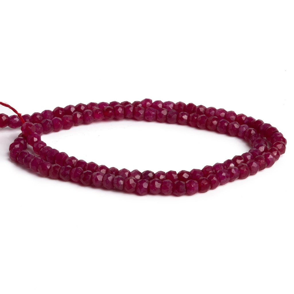 3-4mm Red Jade Handcut Rondelles 12 inch 110 beads - The Bead Traders