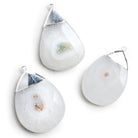 48x31mm Silver Leafed Solar Quartz Pear Pendant 1 Bead - The Bead Traders