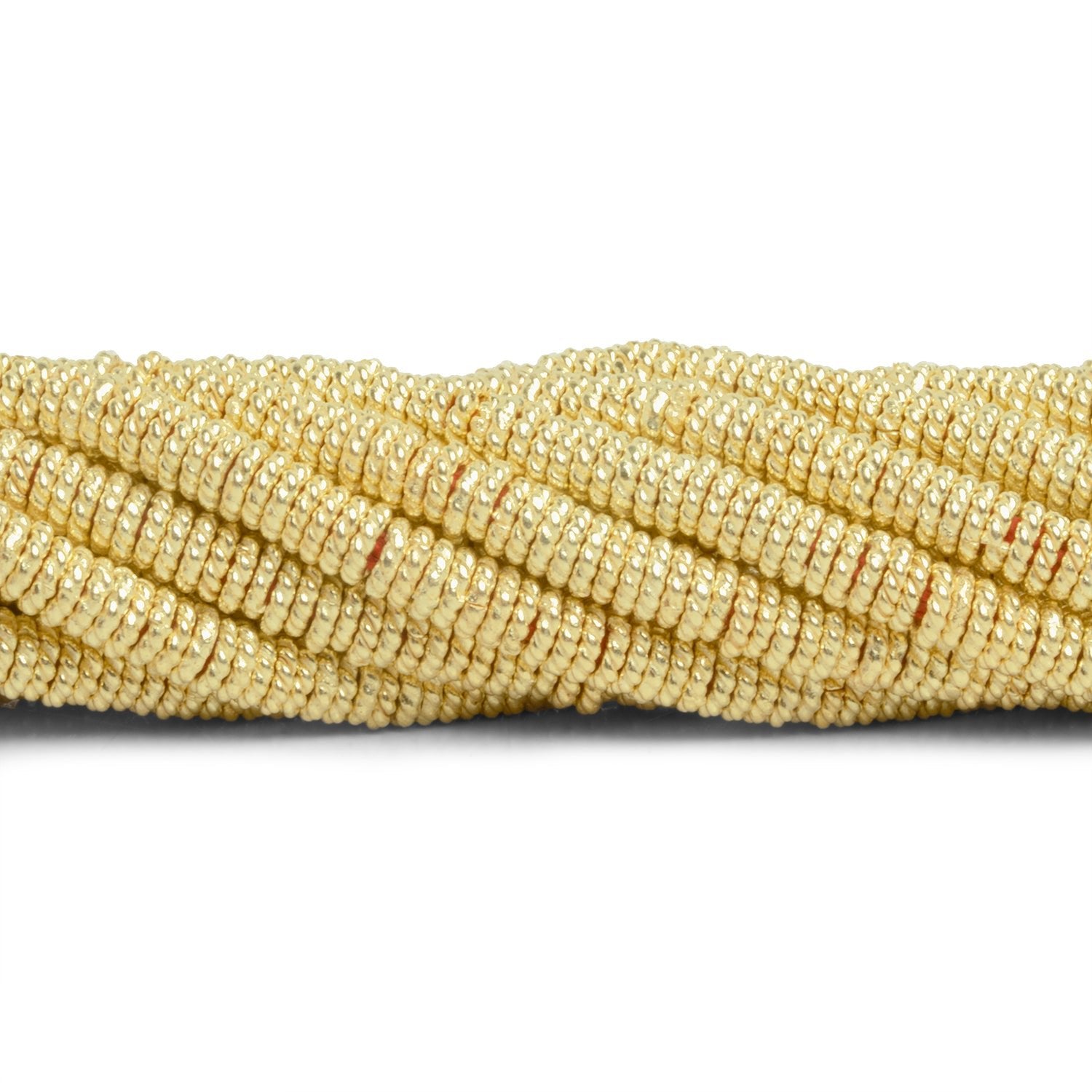 4mm 14kt Gold Plated Copper Jumprings 8 inch 160 beads - The Bead Traders
