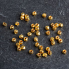 4mm 22kt Gold Plated Copper Faceted Cubes 8 inch 65 beads - The Bead Traders