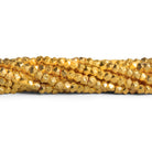 4mm 22kt Gold Plated Copper Faceted Cubes 8 inch 65 beads - The Bead Traders