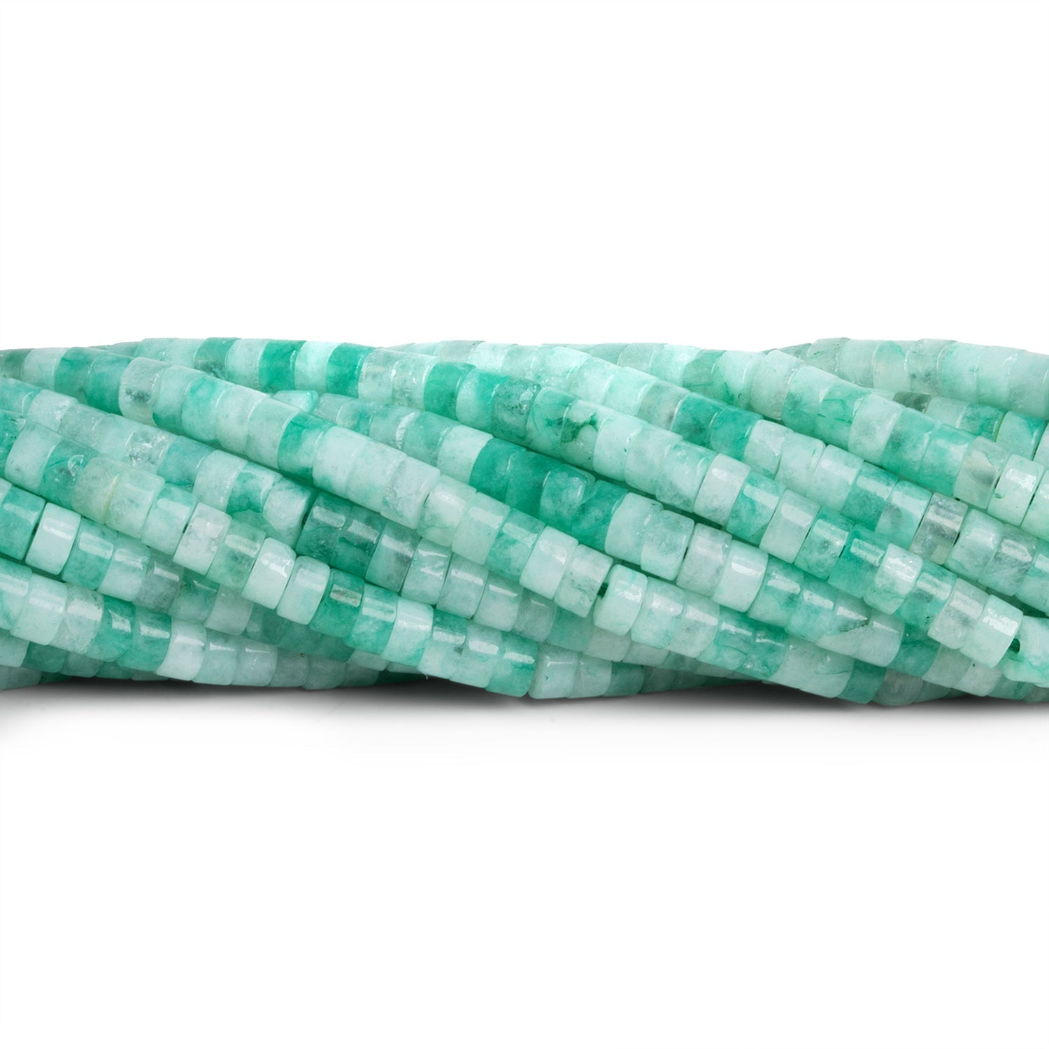 4mm Amazonite Heishis 12 inch 110 Beads - The Bead Traders