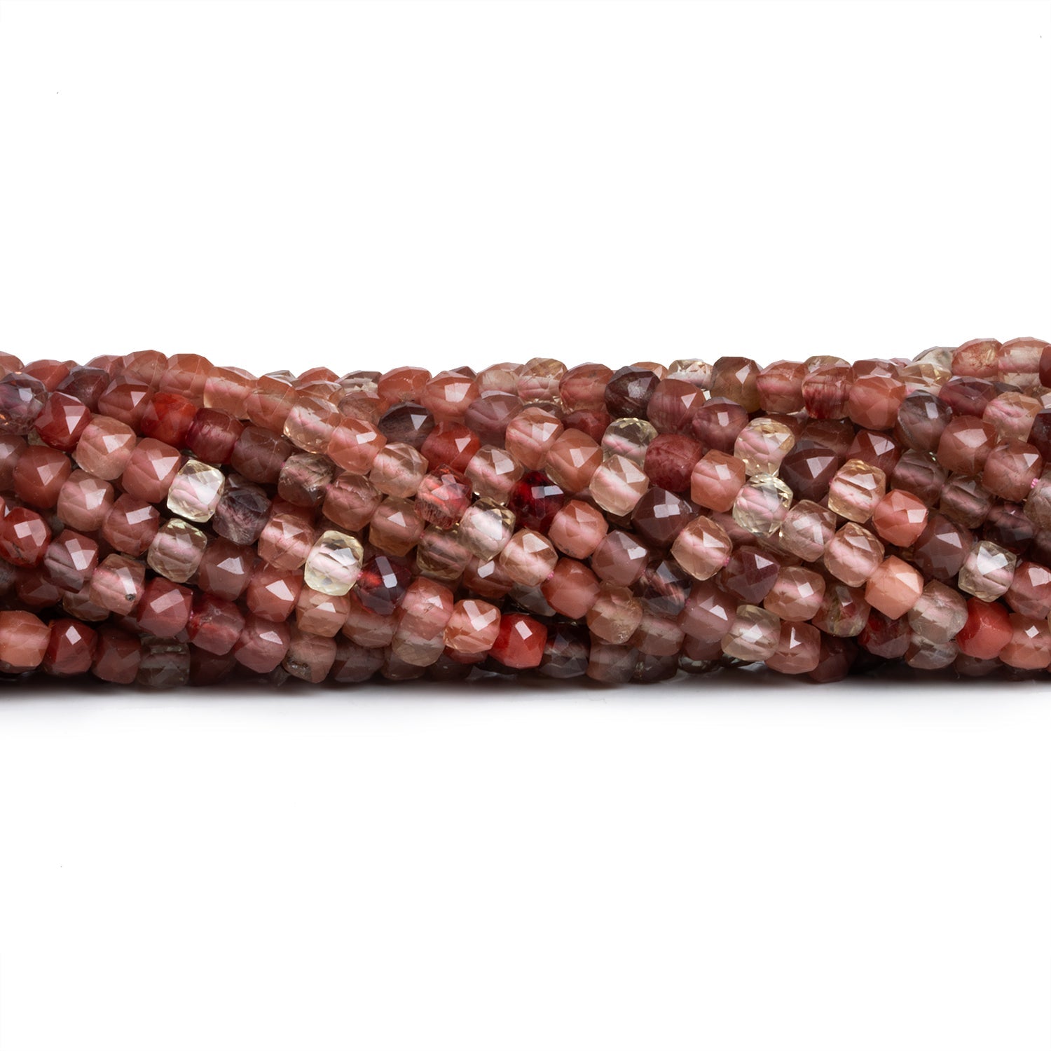 4mm Andesine Microfaceted Cubes 12 inch 75 beads - The Bead Traders