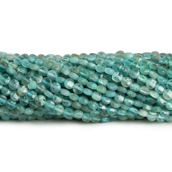 4mm Apatite Checkerboard Microfaceted Coins 12 inch 80 pieces