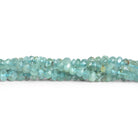 4mm Aquamarine Handcut Rondelles 15 inch 140 beads - The Bead Traders