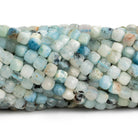4mm Aquamarine Microfaceted Cubes beads for sale