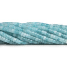 4mm Aquamarine Plain Heishis 12 inch 110 Beads - The Bead Traders