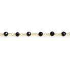 4mm Banded Agate Faceted Round Gold Chain 29 beads - The Bead Traders