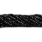4mm Black Spinel Microfaceted Rondelles 12 inch 105 beads - The Bead Traders