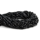 4mm Black Spinel Microfaceted Rondelles 12 inch 105 beads - The Bead Traders