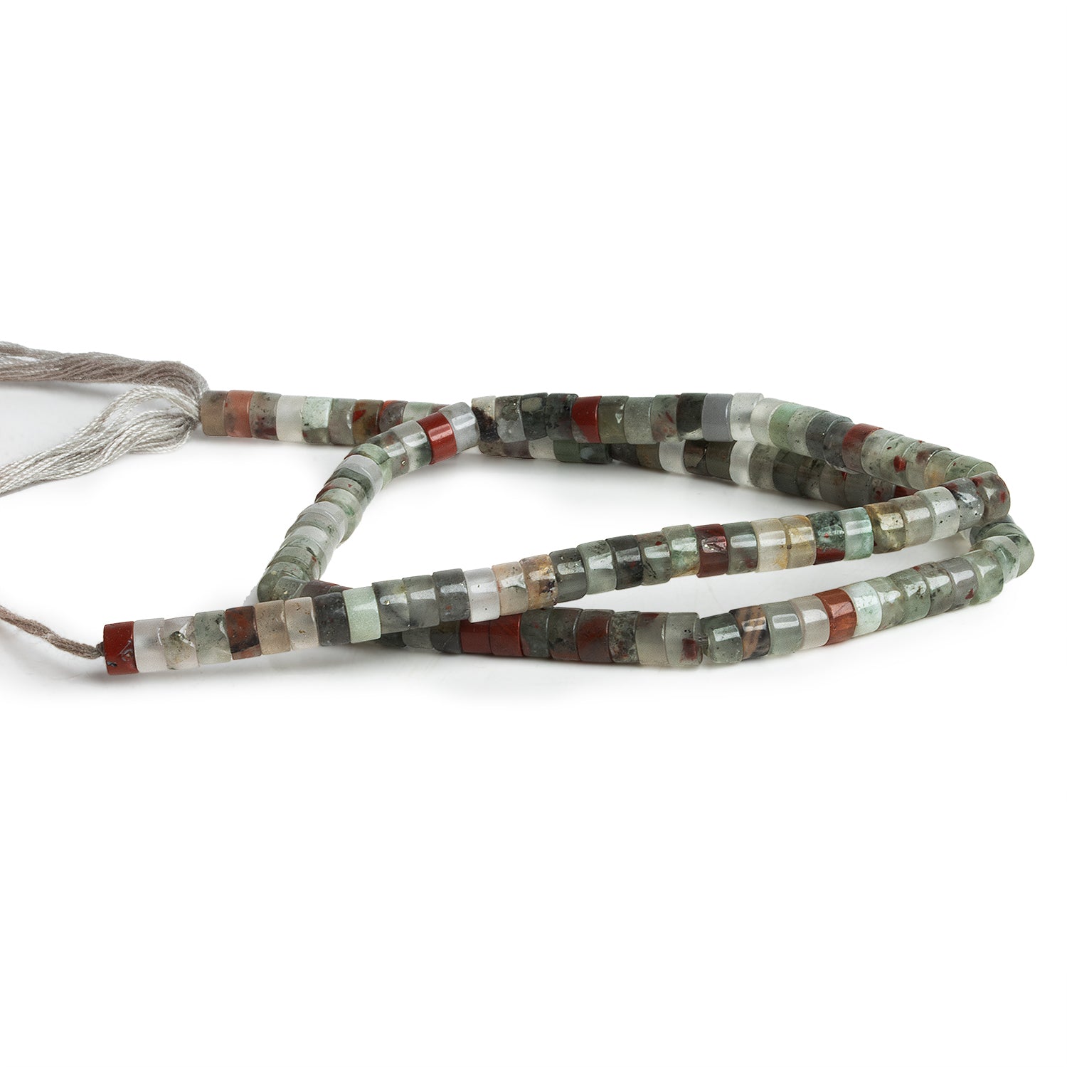 4mm Bloodstone Heishis 12 inch 110 Beads - The Bead Traders