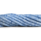 4mm Blue Jade Heishis 12 inch 110 Beads - The Bead Traders