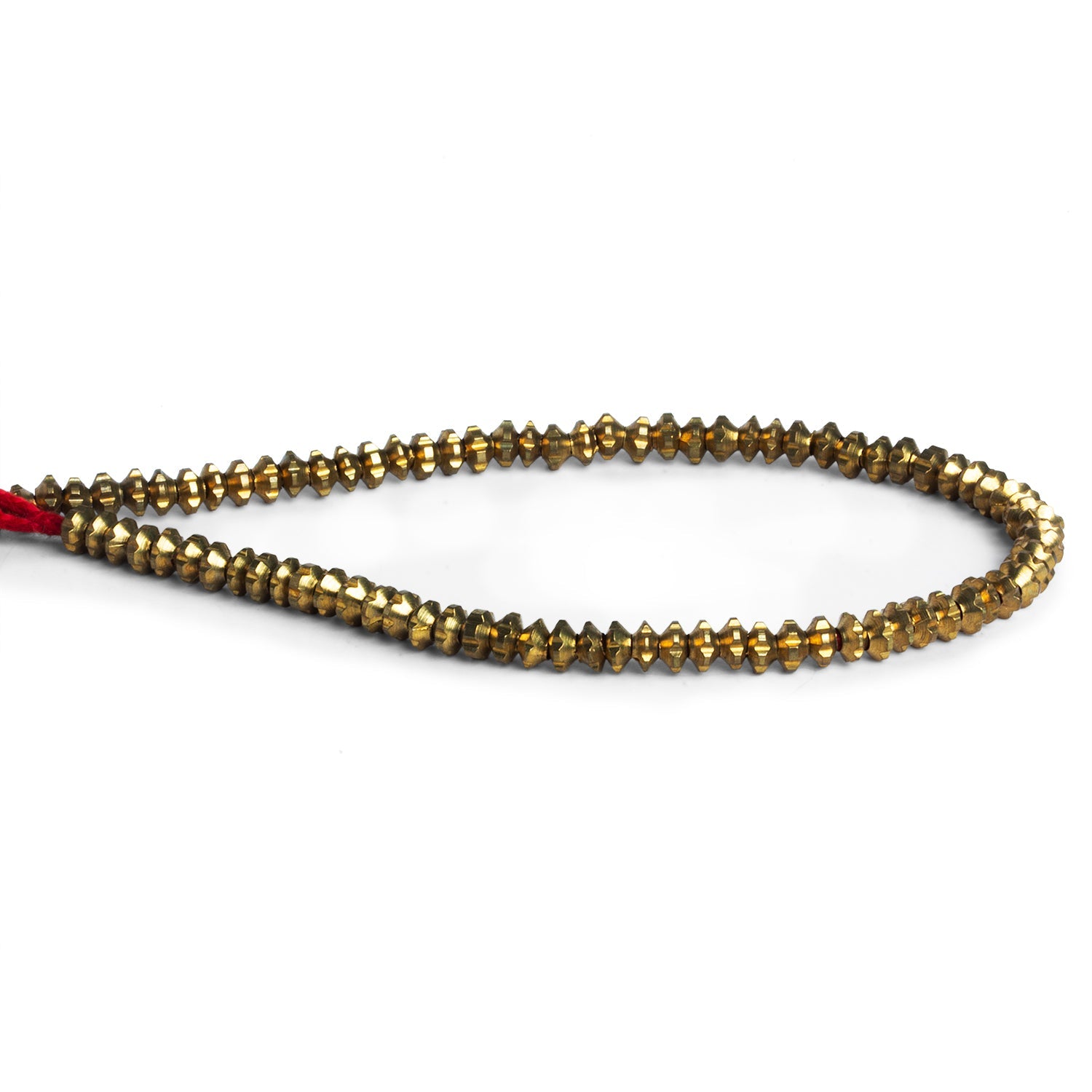4mm Brass Grooved Rondelles 7.5 inch 78 beads - The Bead Traders
