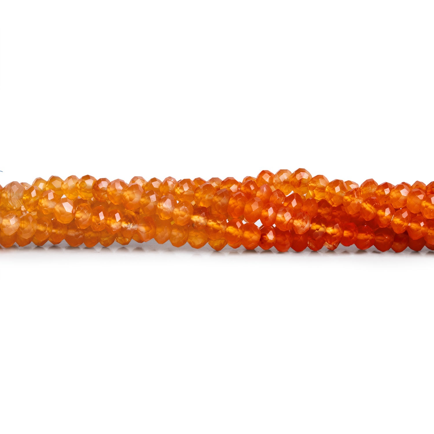 4mm Carnelian Faceted Rondelles 14 inch 130 beads - The Bead Traders