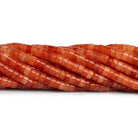4mm Carnelian Heishis 12 inch 110 Beads - The Bead Traders