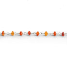 4mm Carnelian Round Silver Chain 43 beads - The Bead Traders
