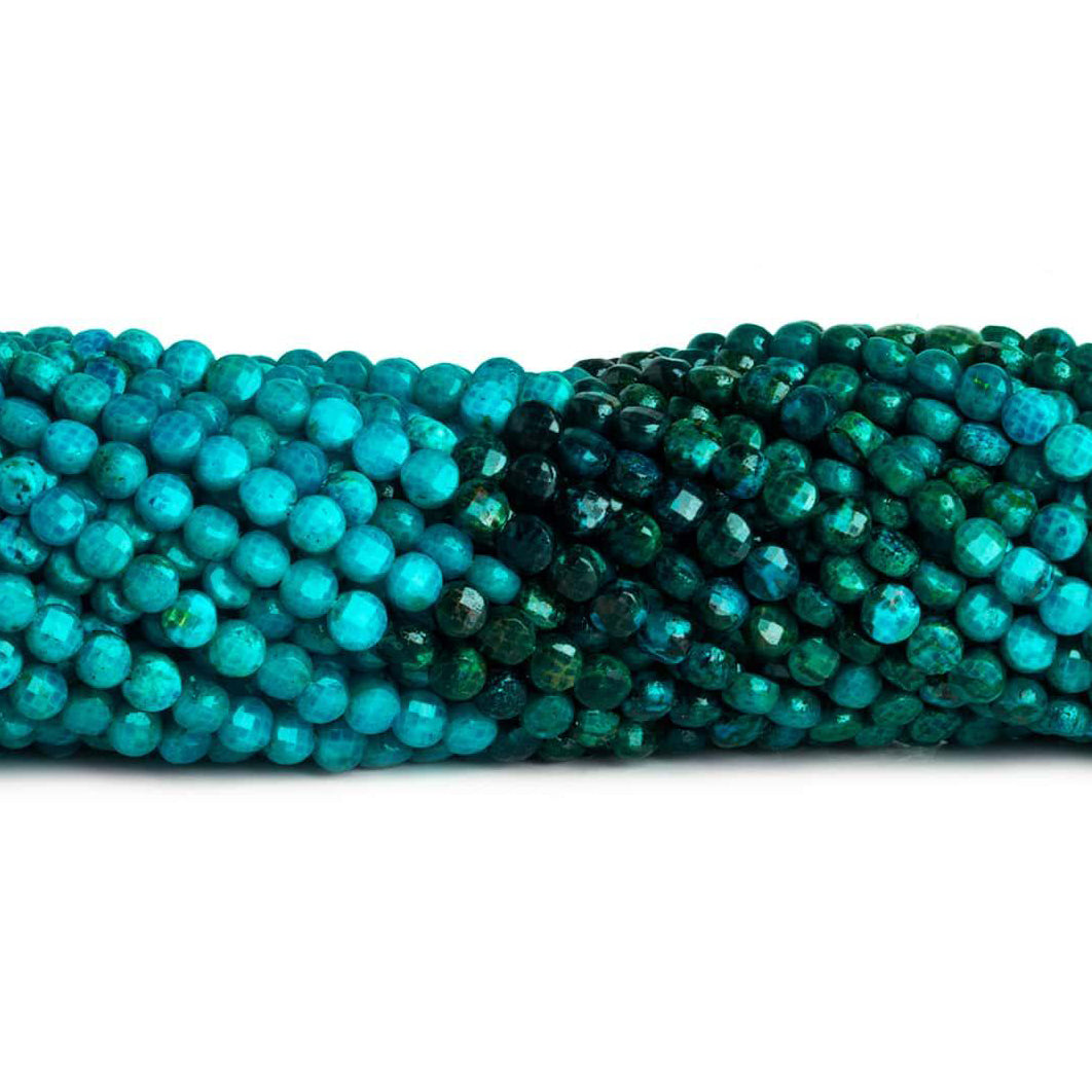chrysocolla checkerboard faceted beads for sale