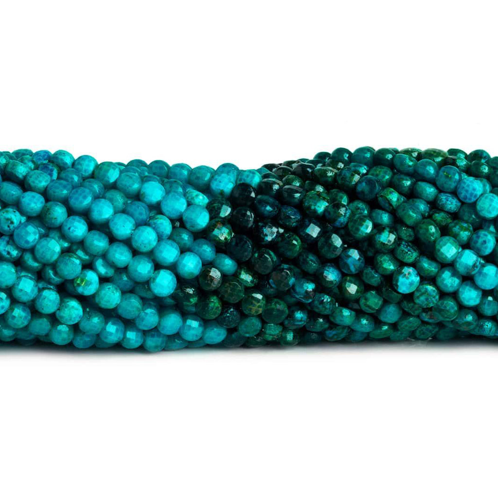 chrysocolla checkerboard faceted beads for sale