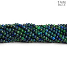 4mm Chrysocolla in Lapis Lazuli Plan Rounds 15 inch 100 beads - The Bead Traders