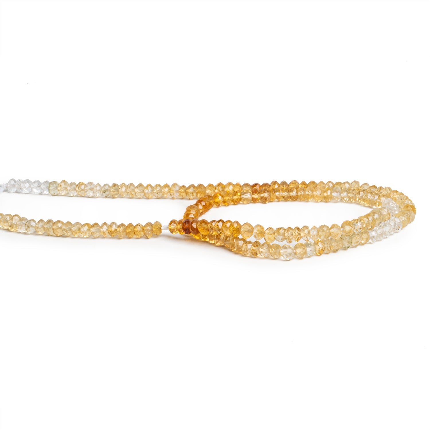 4mm Citrine Faceted Rondelles 14 inch 125 beads - The Bead Traders
