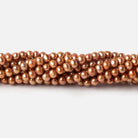 4mm Copper Off Round Freshwater Pearls , 15 inch 110 pcs - The Bead Traders