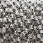 4mm Crystal Quartz faceted round Black Gold Chain 35 beads - The Bead Traders