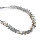 4mm Gray Moonstone Faceted Hearts 6 inch 48 beads - The Bead Traders