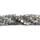 4mm Gray Moonstone Faceted Hearts 6 inch 48 beads - The Bead Traders