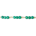 4mm Green Onyx Faceted Coin Trio Gold Chain 54 beads - The Bead Traders