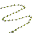 4mm Idocrase Rondelle Silver Chain 40 beads - The Bead Traders