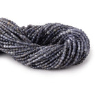 4mm Iolite Checkerboard Faceted Calibrated Coins 12.5 inch 92 beads - The Bead Traders