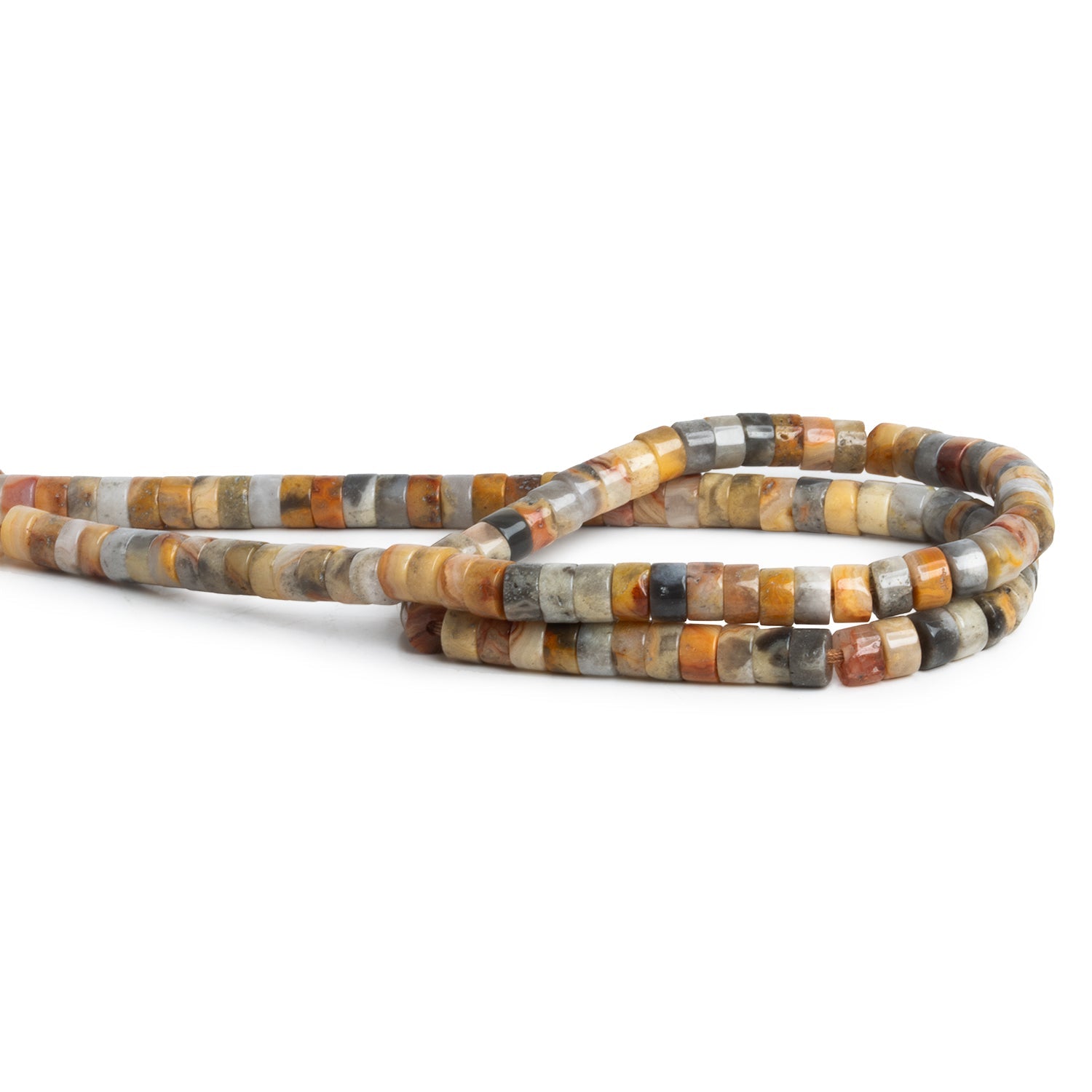4mm Jasper Heishis 12 inch 110 Beads - The Bead Traders