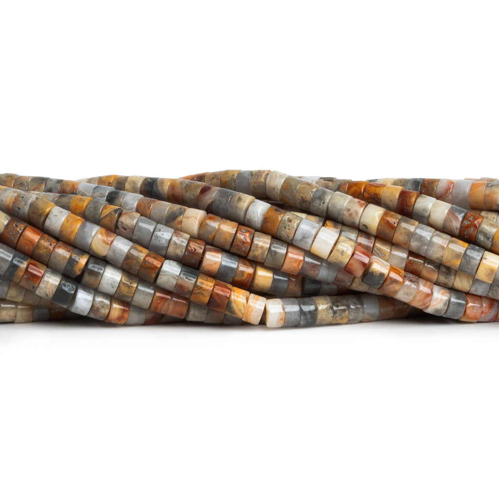 4mm Jasper Heishis 12 inch 110 Beads - The Bead Traders