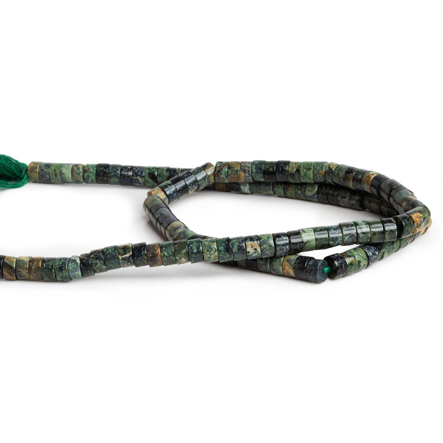 4mm Kambaba Jasper Plain Heishis 12 inch 110 Beads - The Bead Traders