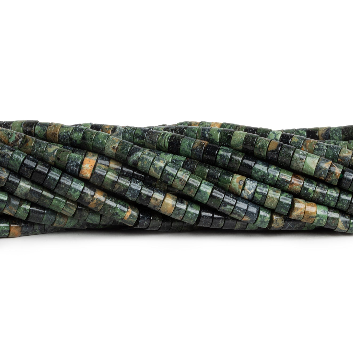 4mm Kambaba Jasper Plain Heishis 12 inch 110 Beads - The Bead Traders