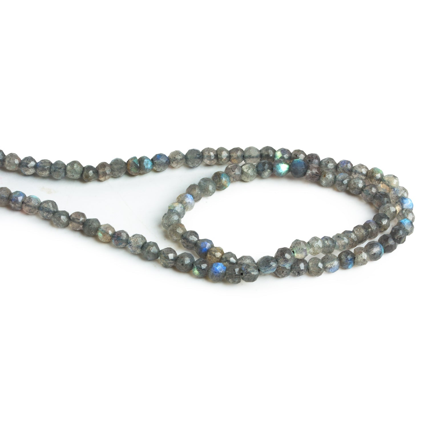 4mm Labradorite Hand Cut Rounds 12 inch 95 beads - The Bead Traders