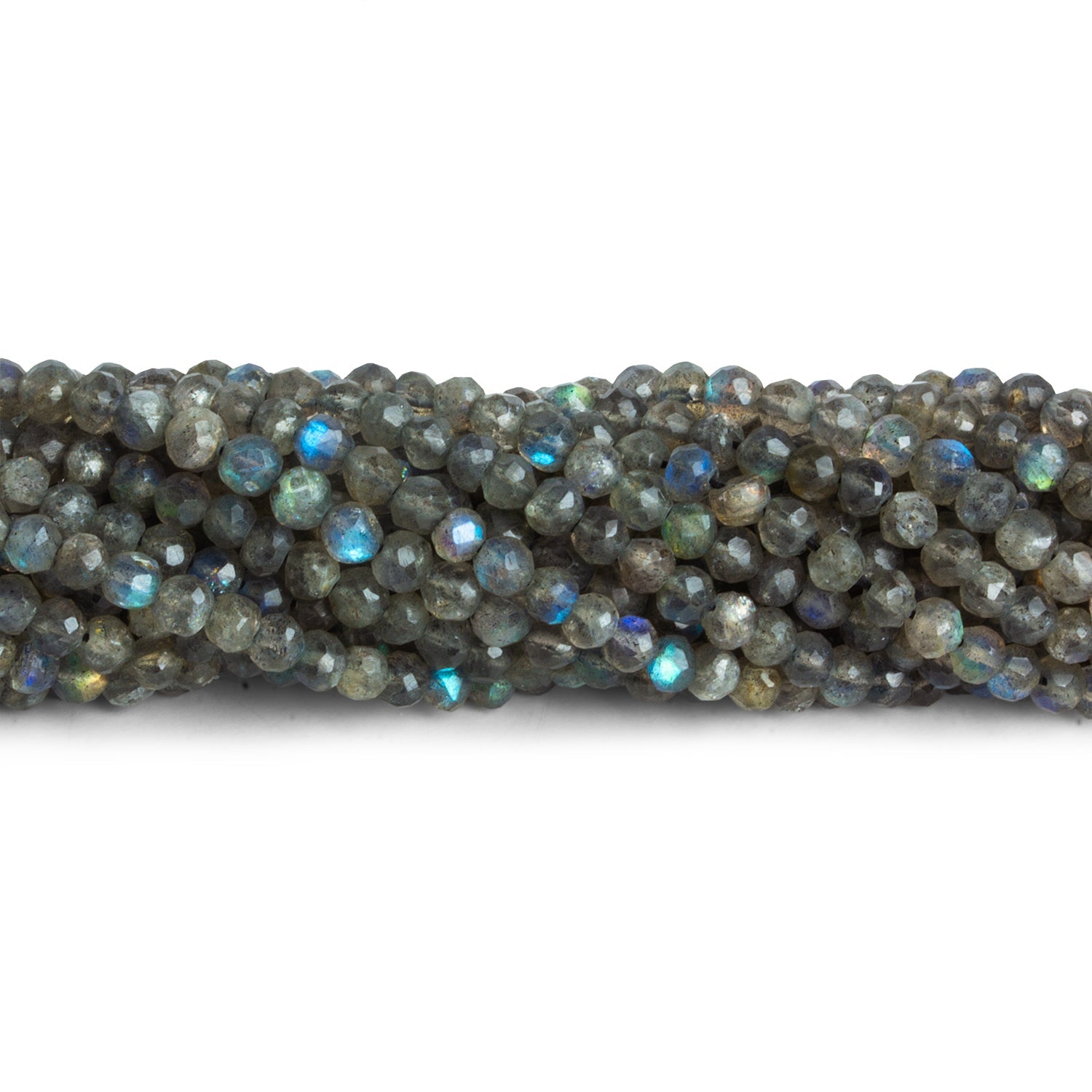 4mm Labradorite Hand Cut Rounds 12 inch 95 beads - The Bead Traders
